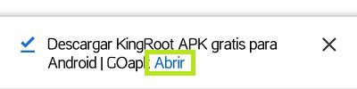 Aceptar instalación APK KingRoot